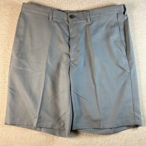 Haggar Cool 18 Pro Mens Oxford Shorts 36W Blue Expandable Waist NWT Golf